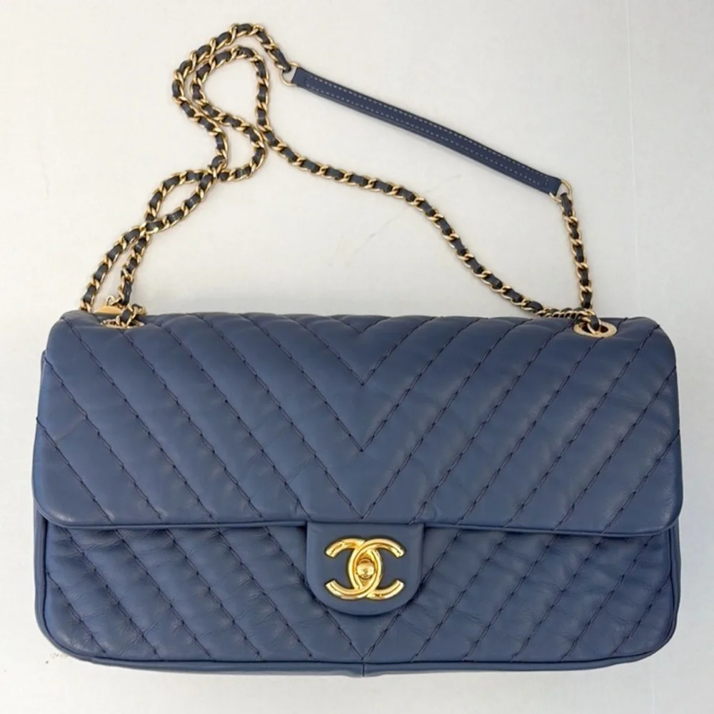 Chanel Vintage Flap Chevron Wild Stich